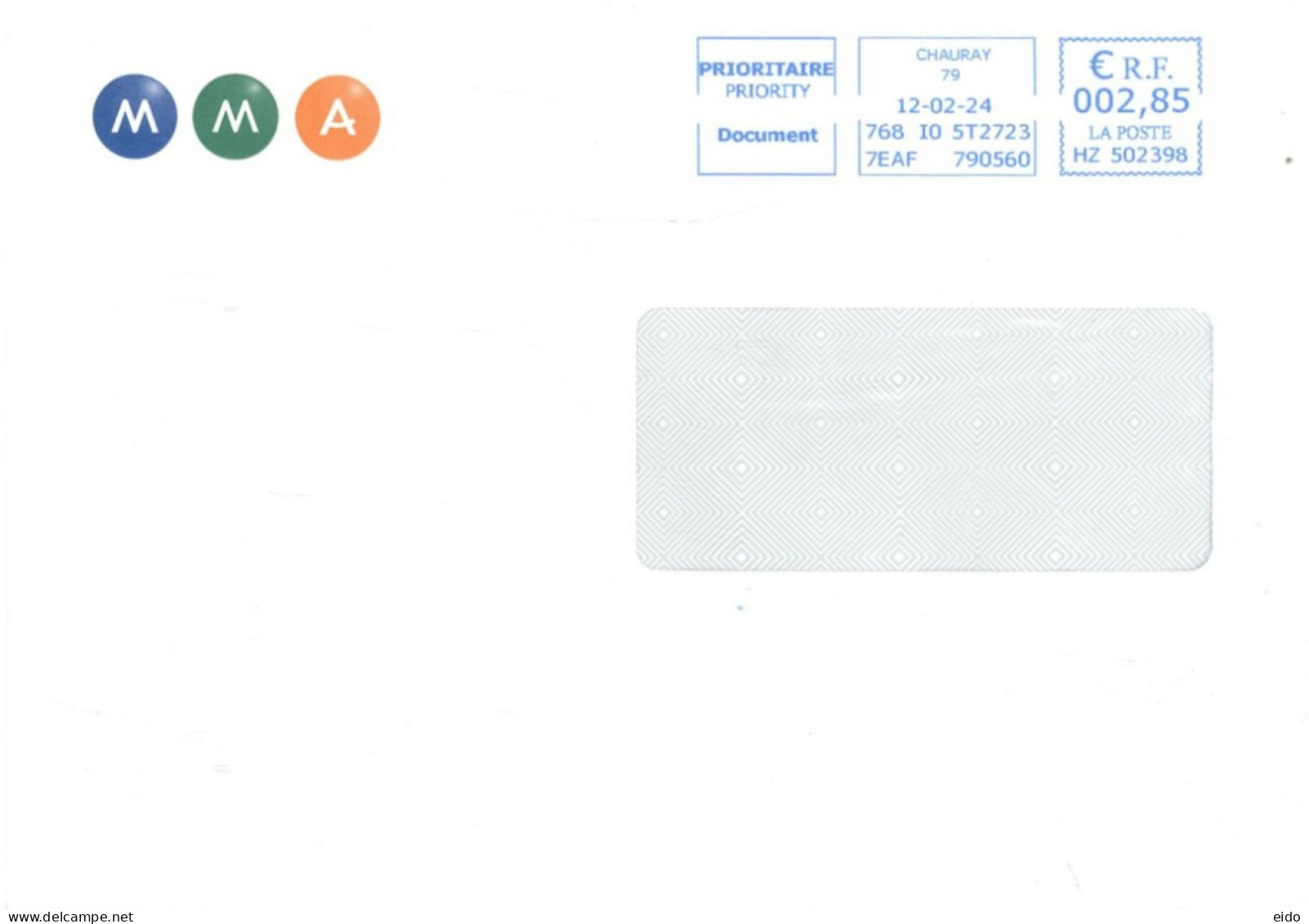 FRANCE - 2024 - POSTAL FRANKING MACHINE COVER TO DUBAI. - Lettres & Documents