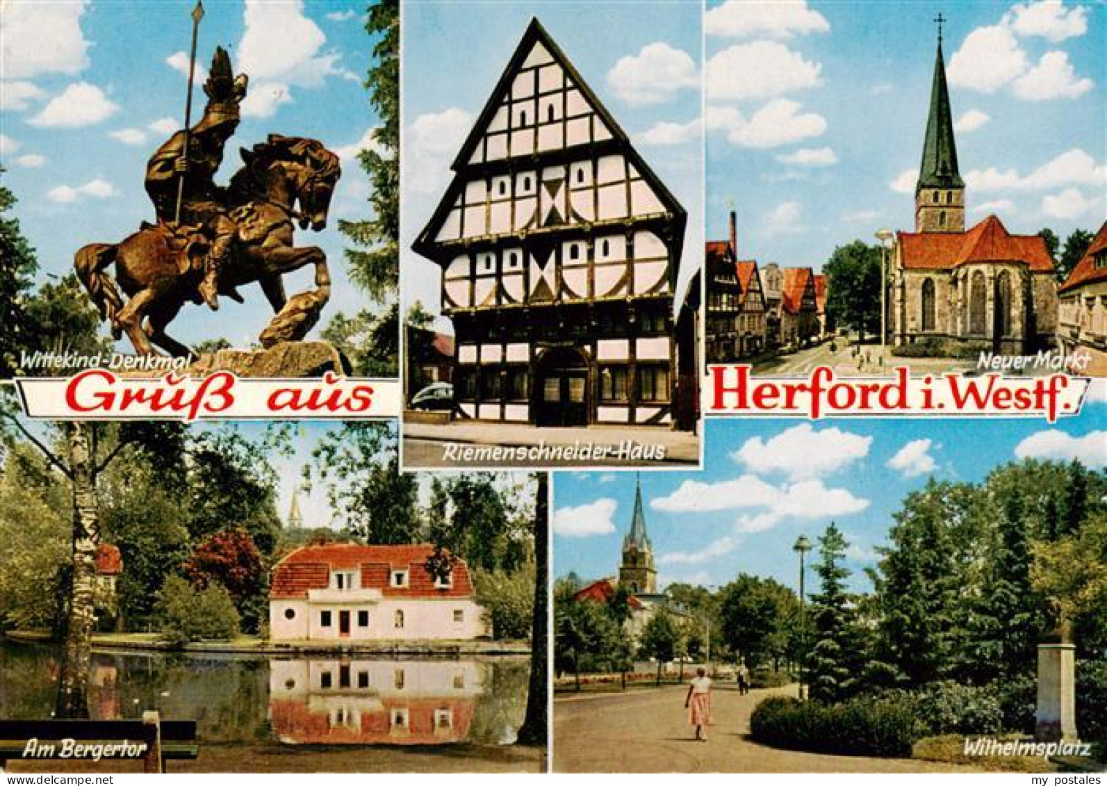 73934302 Herford Wittekind Denkmal Riemenschneider Haus Neuer Markt Kirche Am Be - Herford