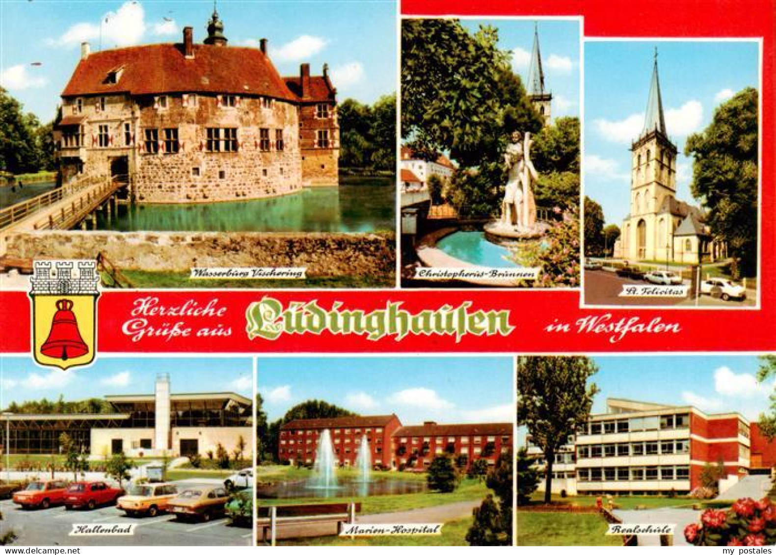 73934272 Luedinghausen Wasserburg Vischering Christophorus Brunnen St Felicitas  - Luedinghausen