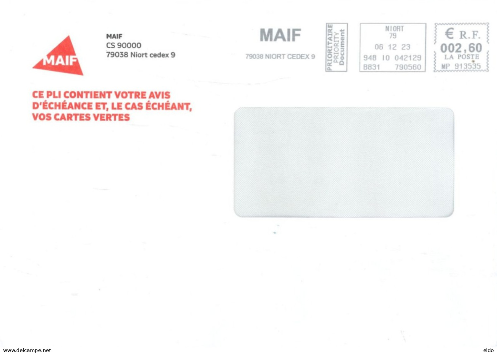 FRANCE - 2023 - POSTAL FRANKING MACHINE COVER TO DUBAI. - Covers & Documents