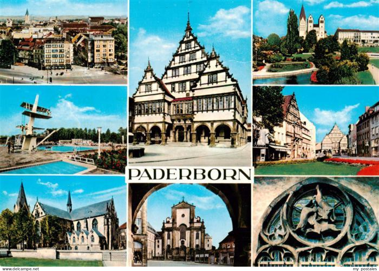 73934245 Paderborn Stadtansicht Freibad Hoher Dom Rathaus Marktkirche Paderanlag - Paderborn
