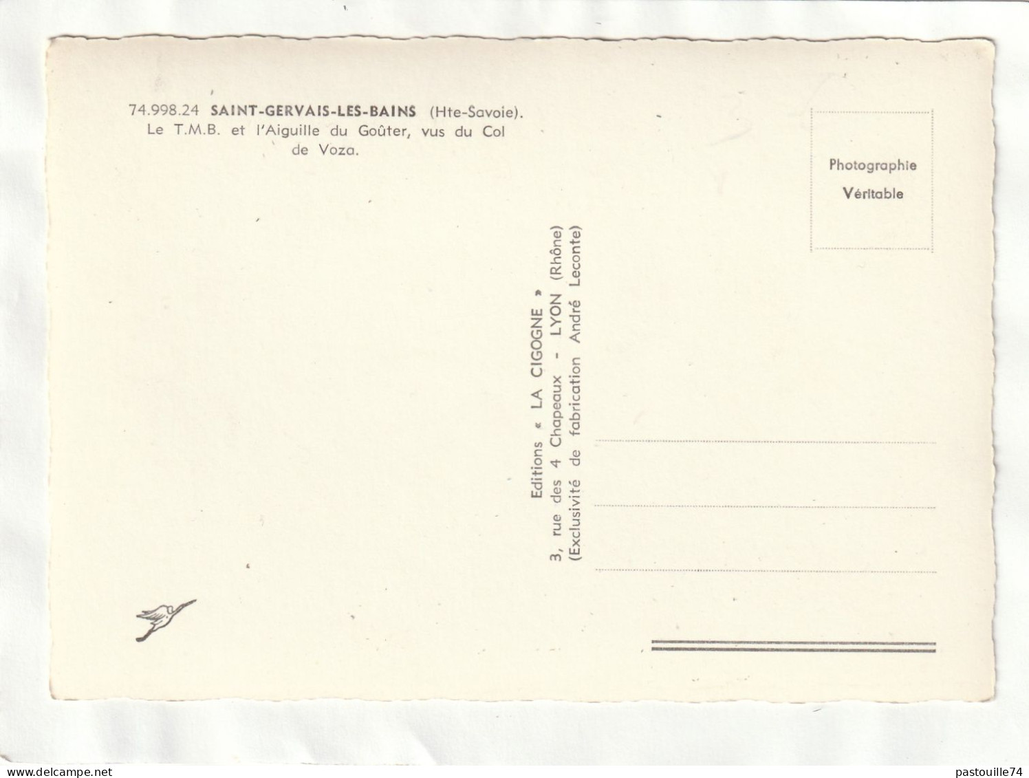 CPM. 15 X 10,5  -  SAINT-GERVAIS-LES-BAINS  -  Le  T. M. B. Et L'Aiguille Du Goûter, Vus Du Col De Voza. - Saint-Gervais-les-Bains