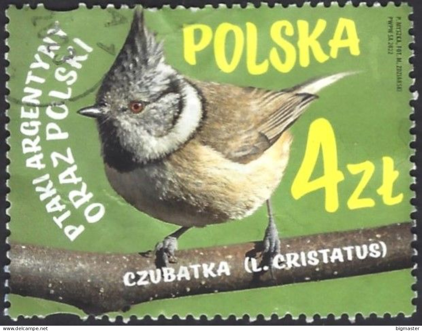 Polonia 2022 Crested Tit (Lophophanes Cristatus) Fu - Gebruikt