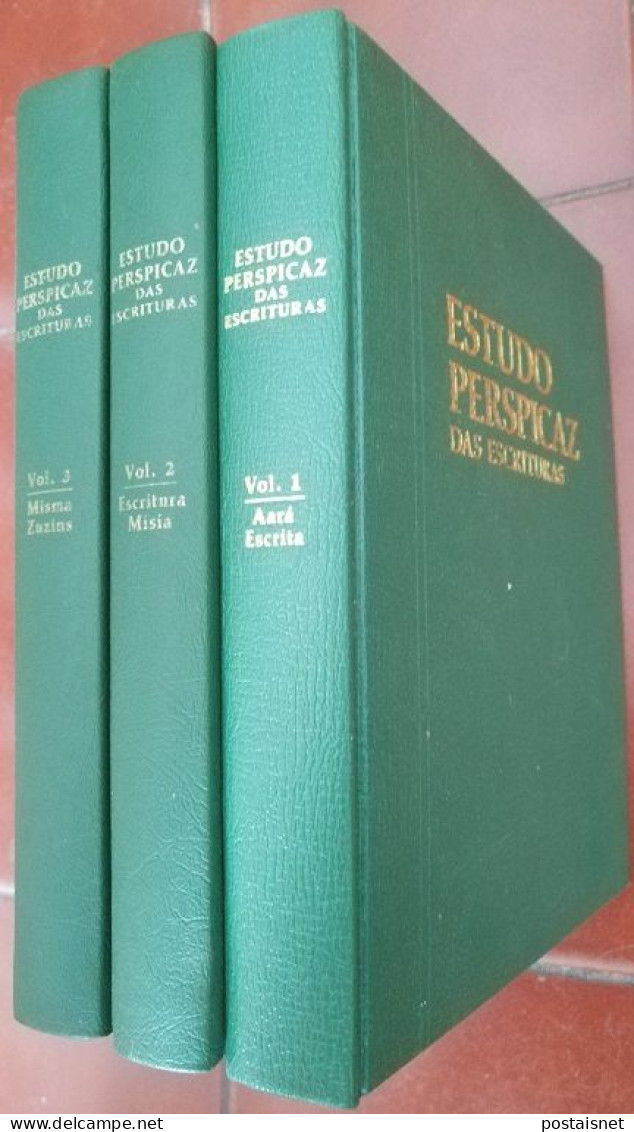 3 Volumes Estudo Perspicaz Das Escrituras - Watchtower Tower Bible And Tract Society - Culture