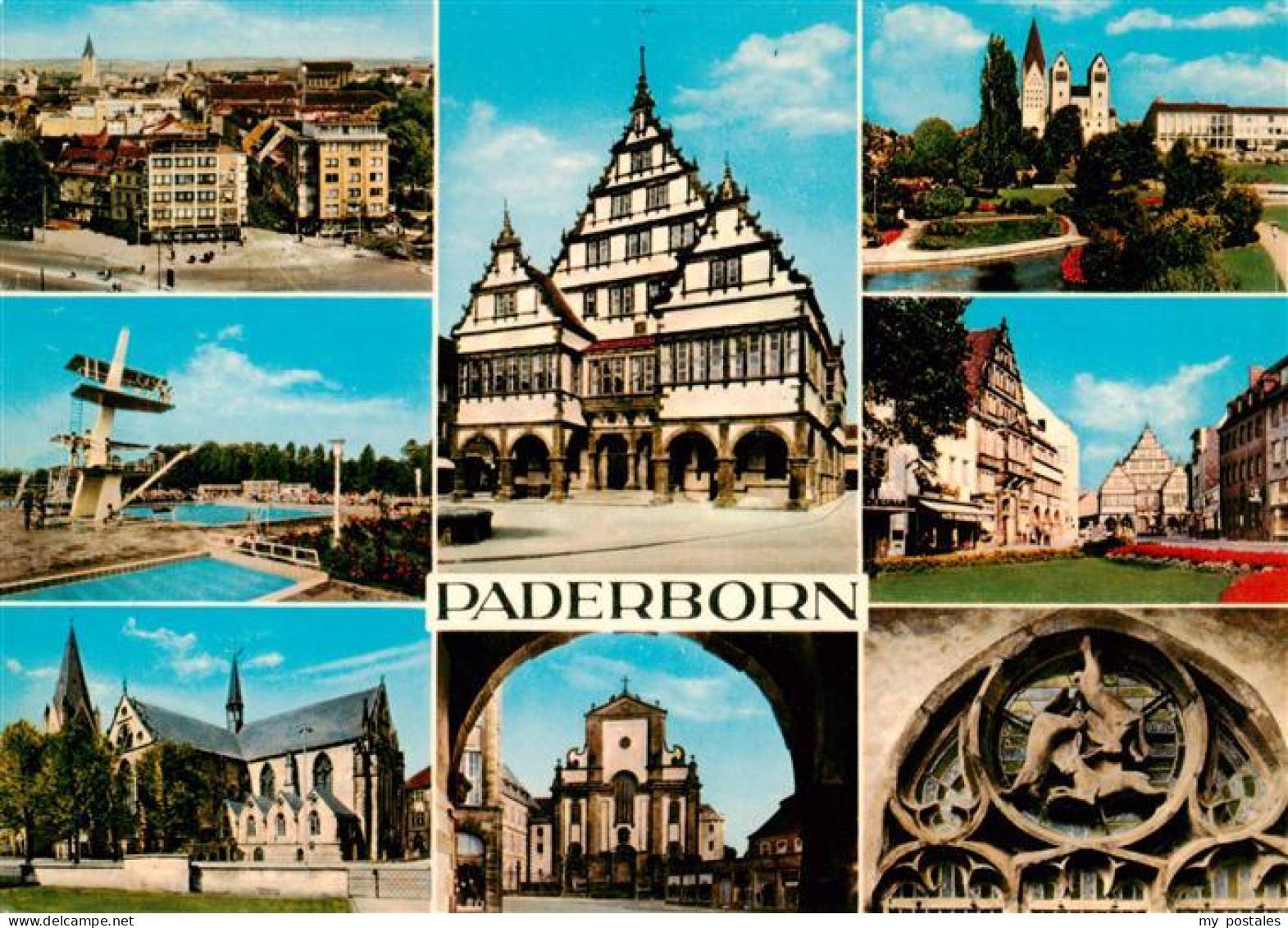 73934173 Paderborn Stadtansicht Freibad Hoher Dom Rathaus Marktkirche Paderanlag - Paderborn