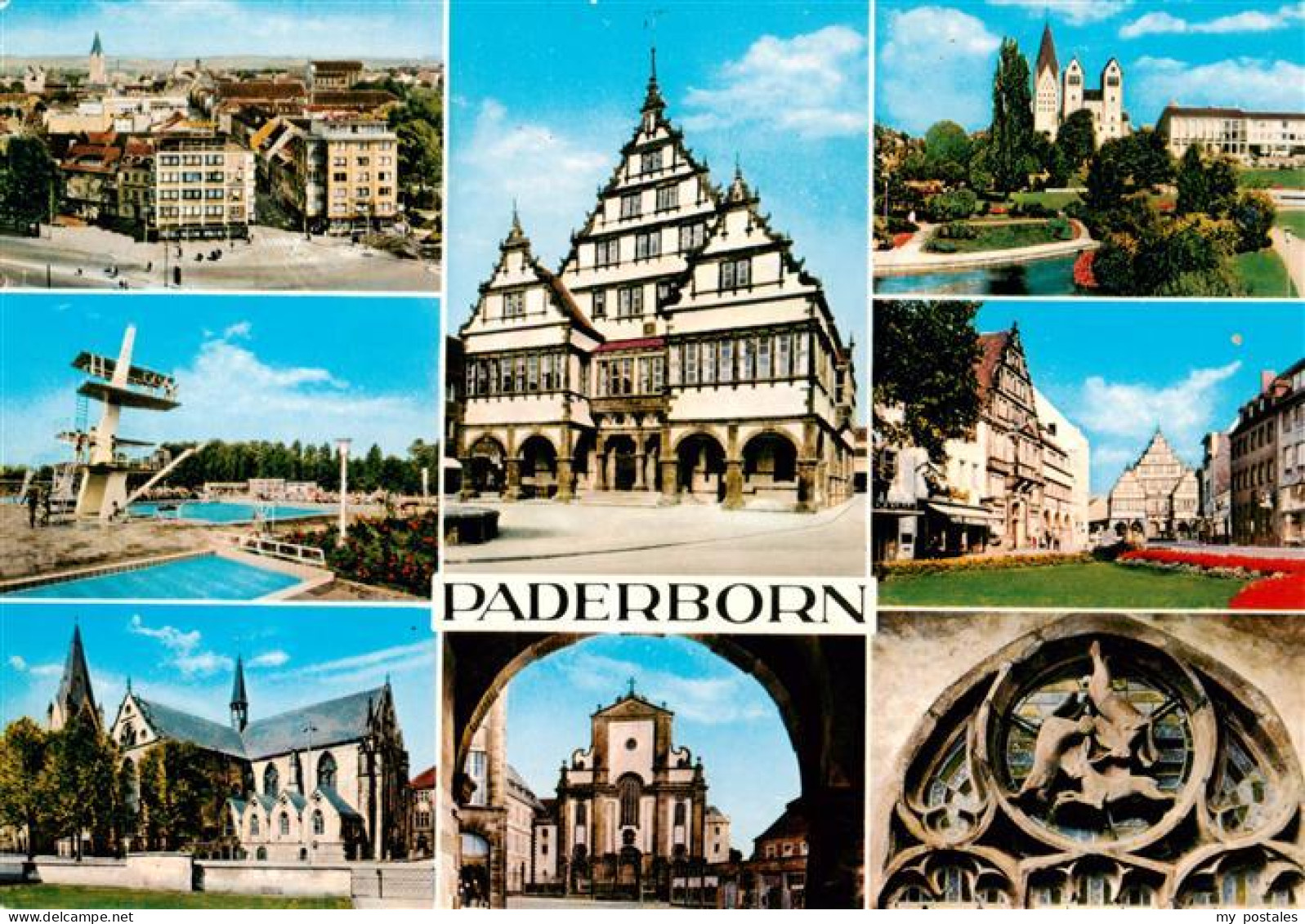 73934121 Paderborn Stadtansicht Freibad Hoher Dom Rathaus Marktkirche Paderanlag - Paderborn