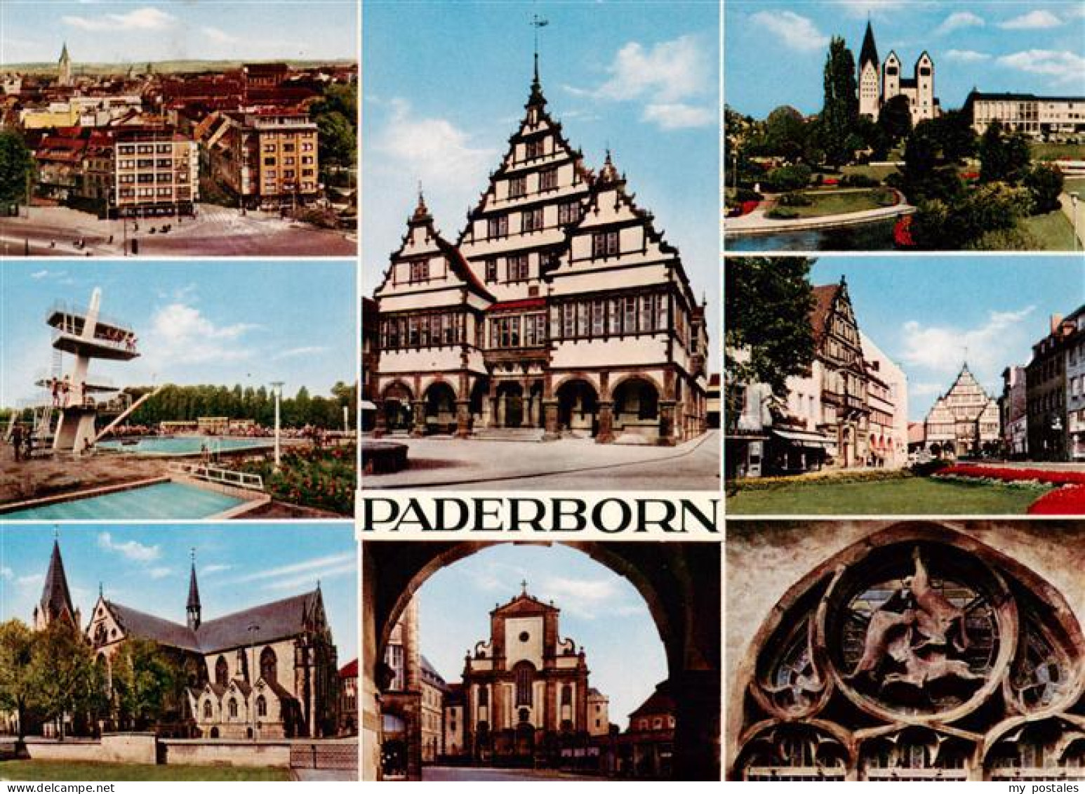 73934114 Paderborn Stadtansicht Freibad Hoher Dom Rathaus Marktkirche Paderanlag - Paderborn