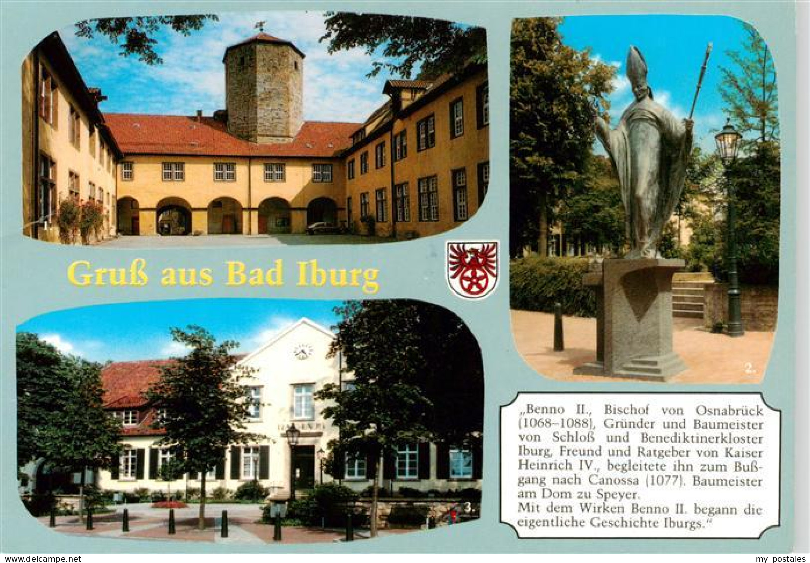 73934108 Bad_Iburg Schloss Innenhof Mit Bennoturm Benno II Denkmal Rathaus - Andere & Zonder Classificatie