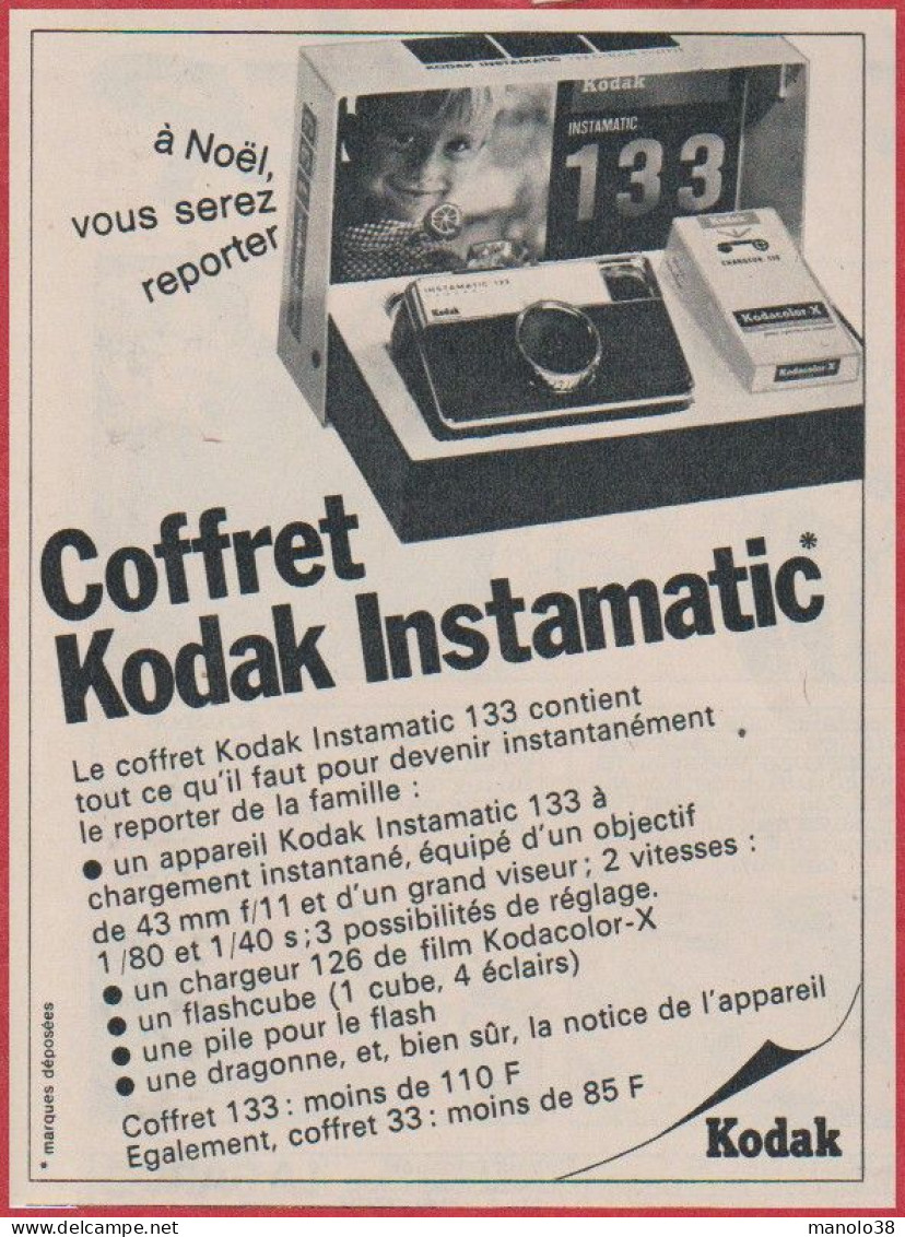 Coffret Kodak Instamatic. Appareil Photo. Photographie. A Noël Vous Serez Reporter. 1969. - Advertising