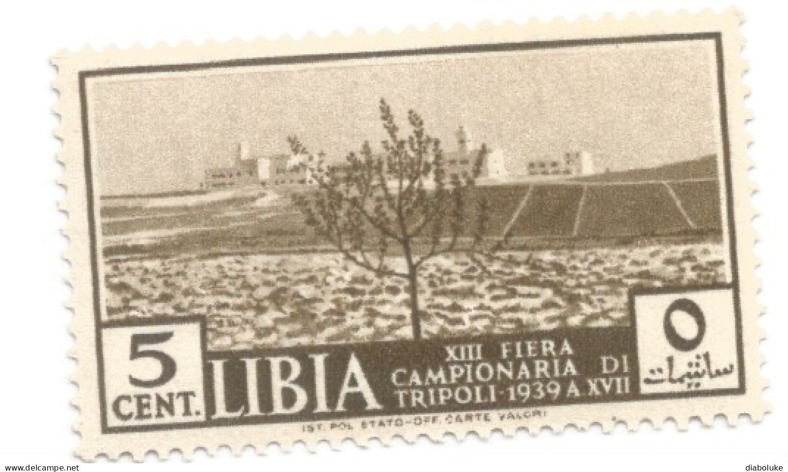 (COLONIE E POSSEDIMENTI) 1939, LIBIA, XIII FIERA DI TRIPOLI, 5c - 1 Francobollo (CAT. SASSONE N.158) - Libya