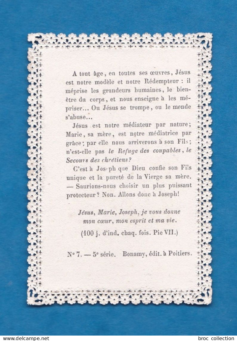 Jésus Croissait En Sagesse, Sainte Famille Et Angelots, Canivet, éd. Bonamy, 5e Série, N° 7 - Andachtsbilder