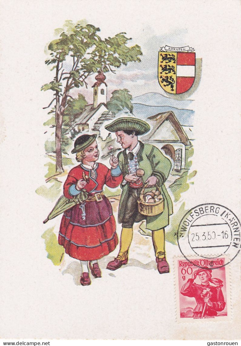 Carte Maximum Autriche Osterreich 1950 Costume Traditionnel - Maximum Cards
