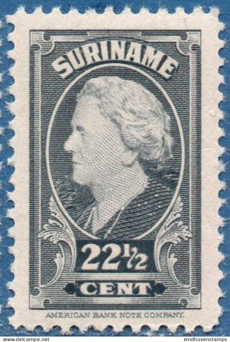 Suriname, 1945 ƒ 0.22½  Queen Wilhelmina MNH - Surinam ... - 1975