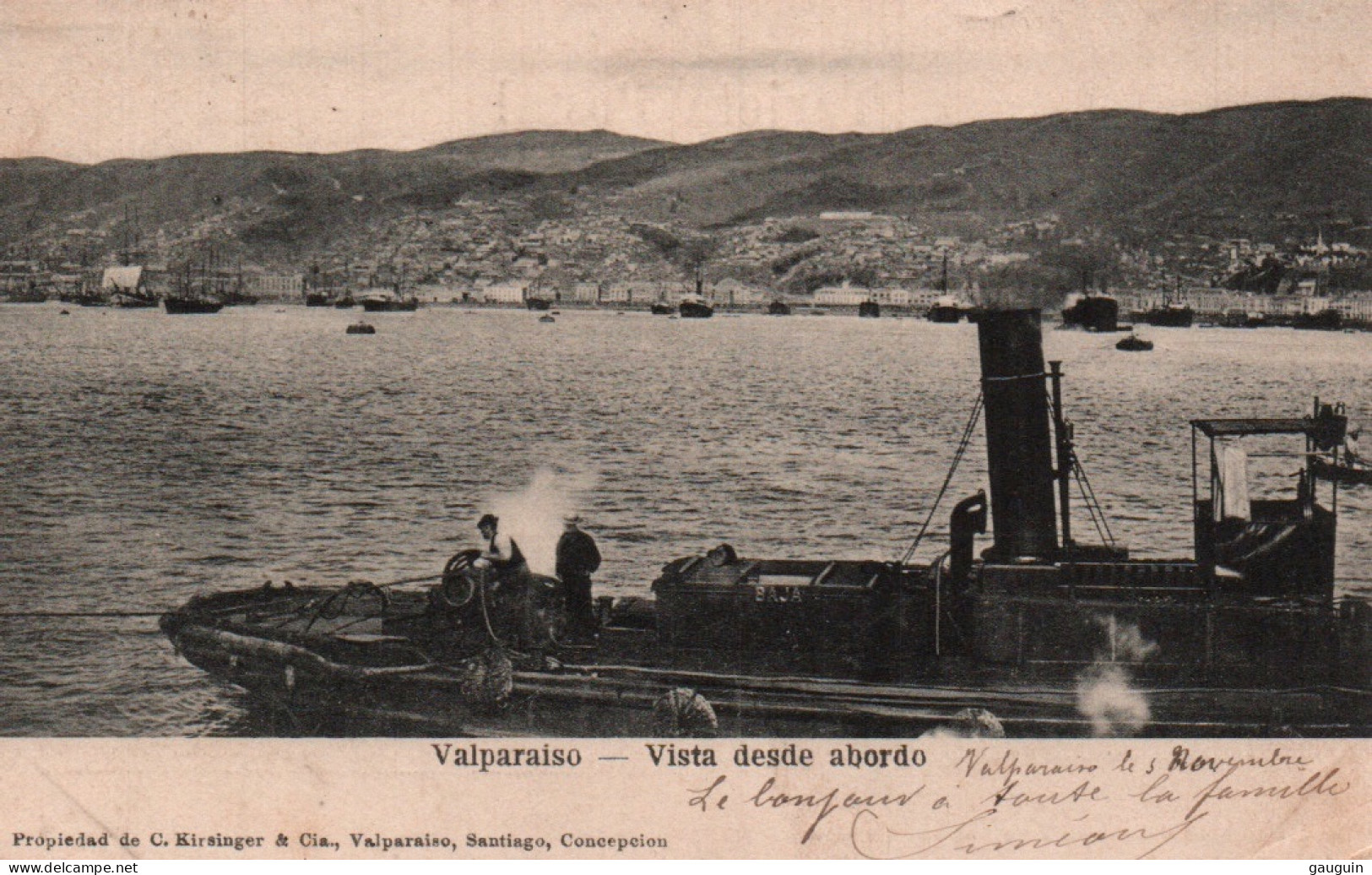 CPA - VALPARAISO - Vista Desde Abordo (bateau) ...Edition C.Kirsinger Cie (Affranchissement TP) - Chile
