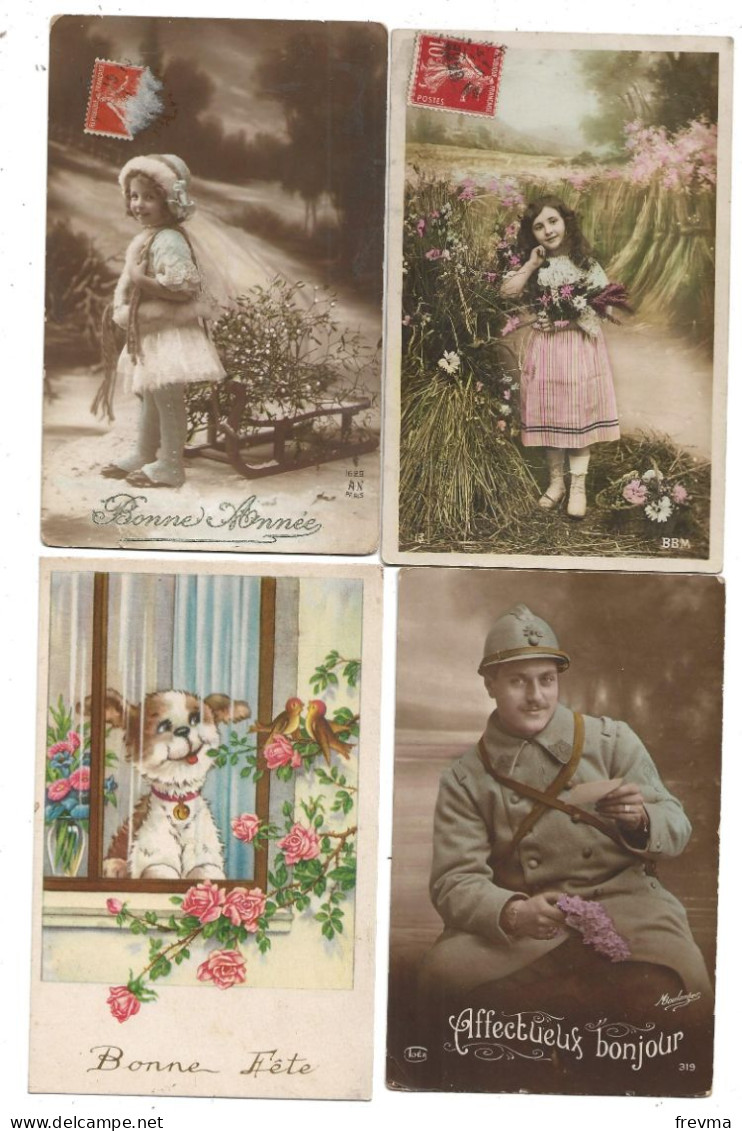 Album Ancien Dans Son Jus Lot 1028 Cpa Fantaisie Des Années 1910 - 500 Cartoline Min.