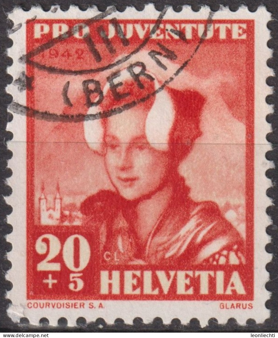 1942 Schweiz Pro Juventute ° Mi:CH 414 Yt:CH 382, Zum:CH J103, Glarnerin, Trachtenfrau - Used Stamps