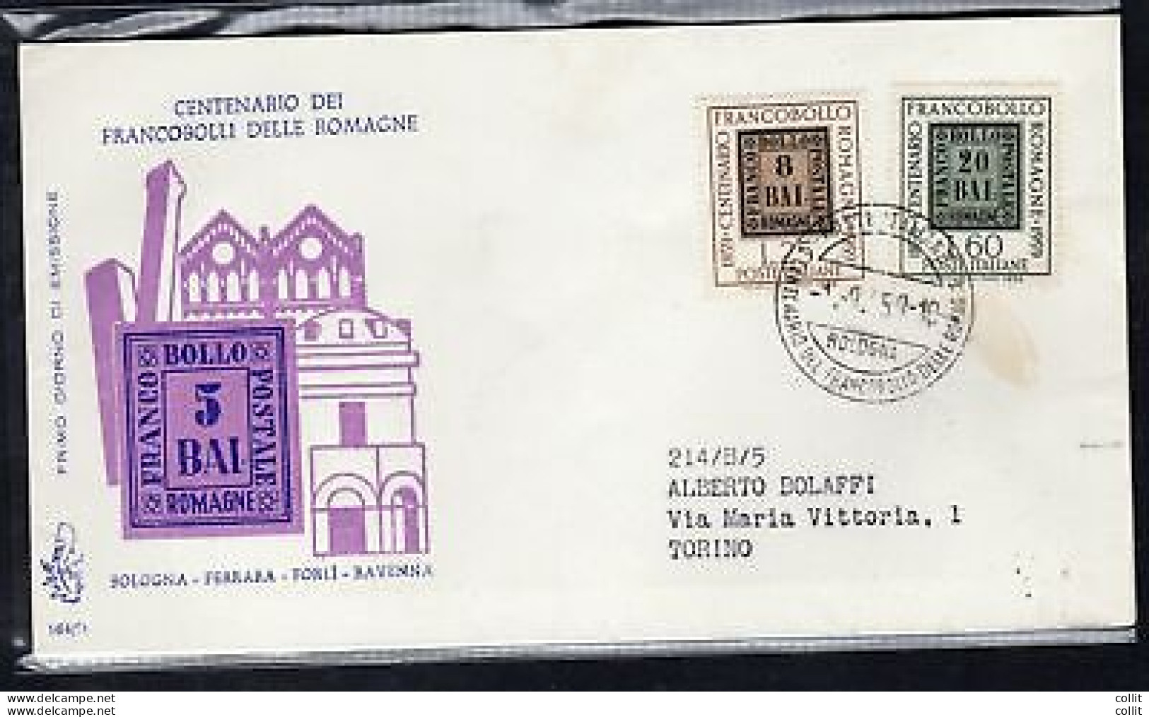 Italia FDC Venetia 1959 Centenario Romagna  Non Viaggiata - FDC