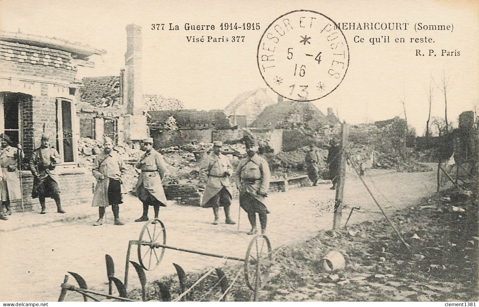 Militaria La Grande Guerre 1914 15 Meharicourt Ce Qu'il En Reste - Weltkrieg 1914-18