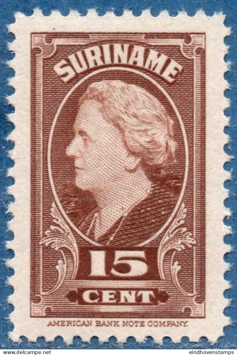 Suriname, 1945 ƒ 0.15  Queen Wilhelmina MNH - Surinam ... - 1975