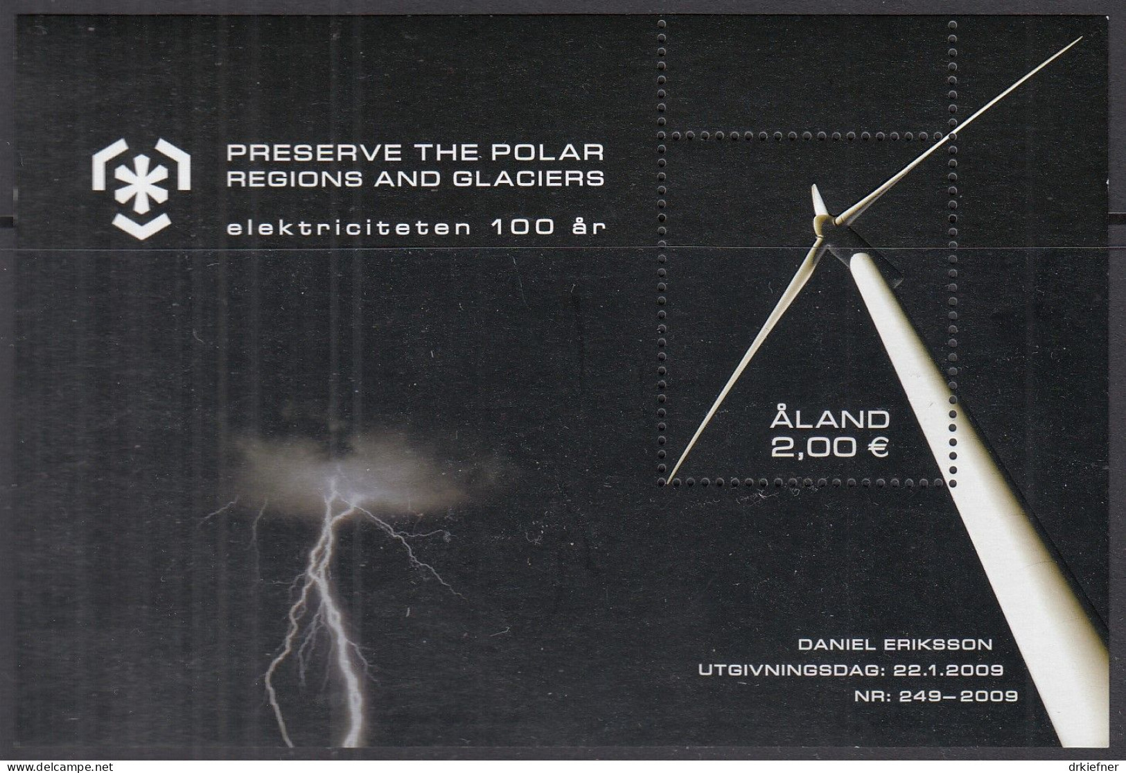 ALAND Block 8, Postfrisch **, Schutz Der Polargebiete Und Gletscher, 2009 - Aland