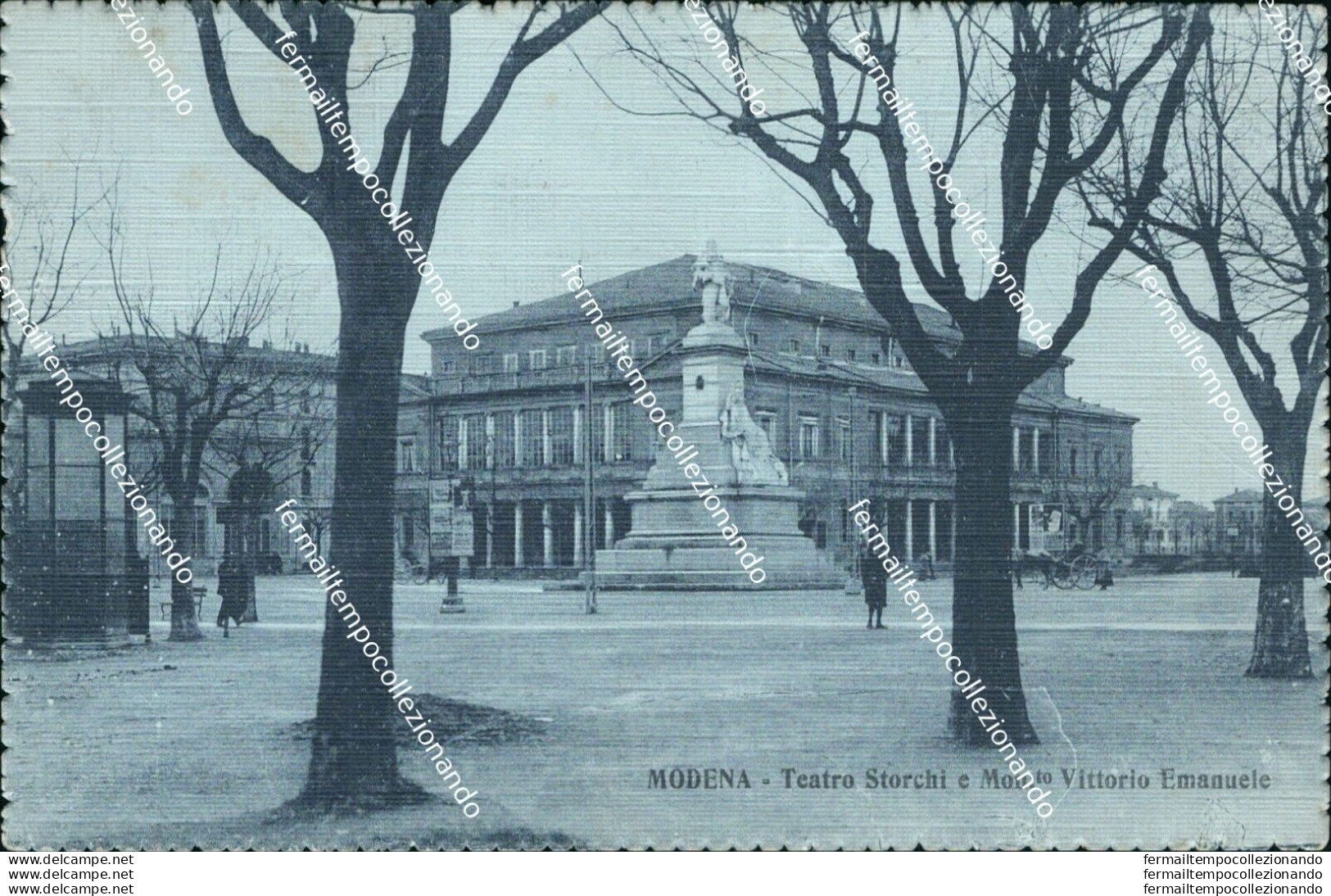 Bg294 Cartolina Modena Citta' Teatro Storchi Vittorio Emanuele 1914 - Modena