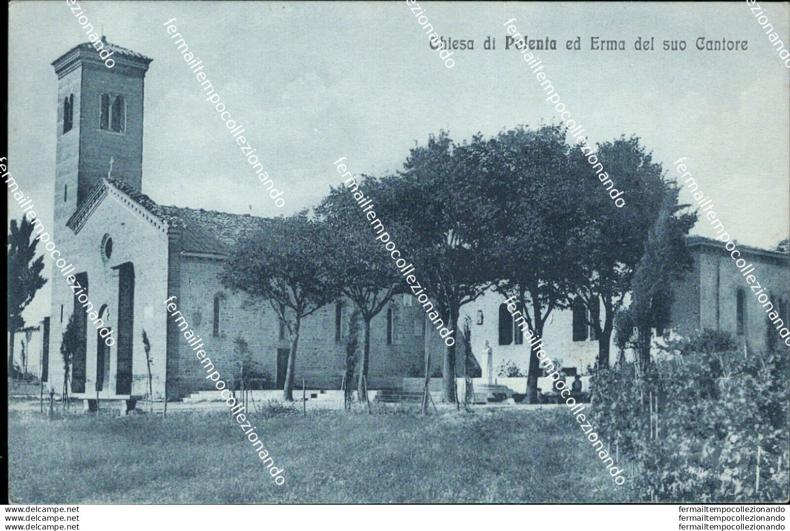 Bg505 Cartolina Chiesa Di Polenta Ed Erma Del Suo Cantore Forli' - Forlì