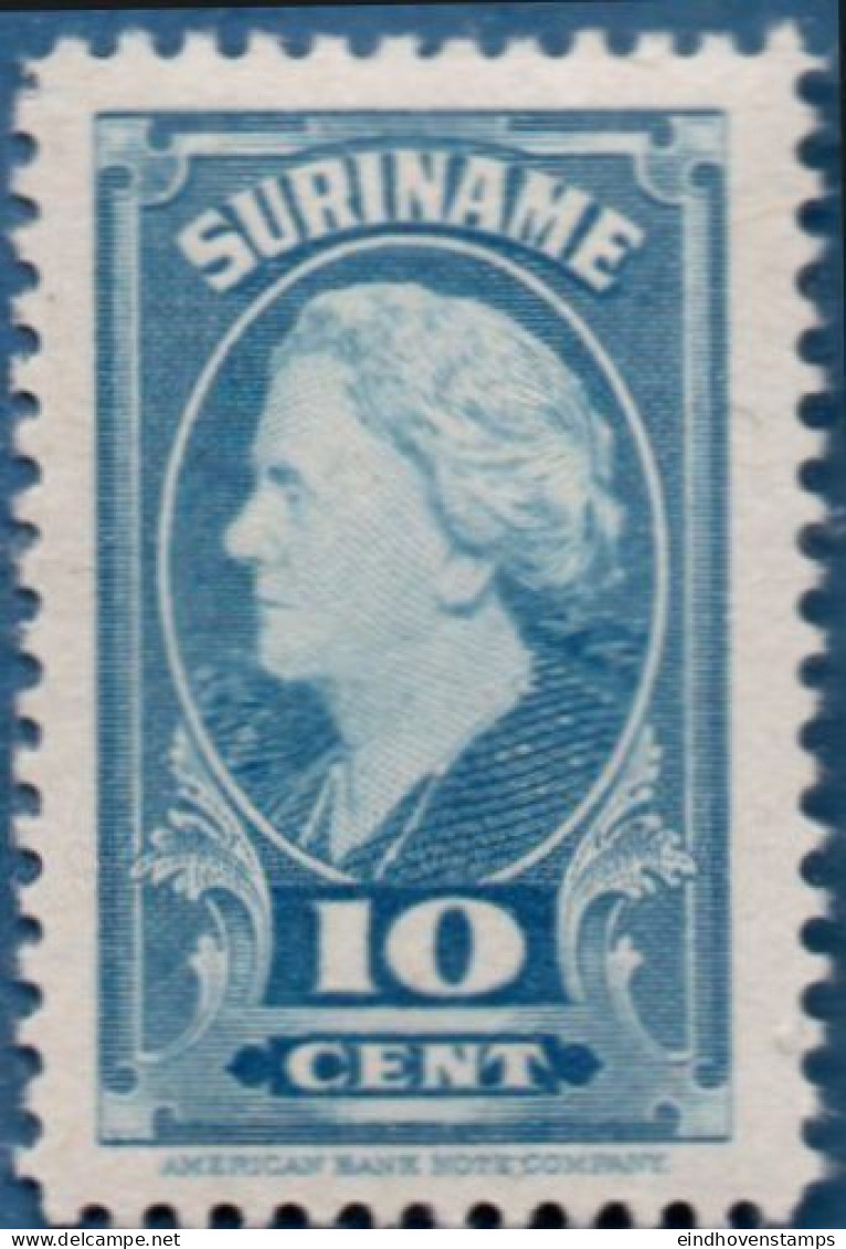 Suriname, 1945 ƒ 0.10  Queen Wilhelmina MNH - Surinam ... - 1975