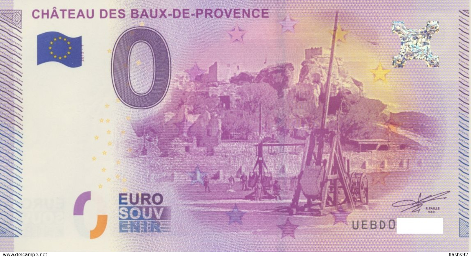 Vends Billet Souvenir Touristique 0€ Chateau Des Baux De Provence 2015-1 UEBD - Autres & Non Classés