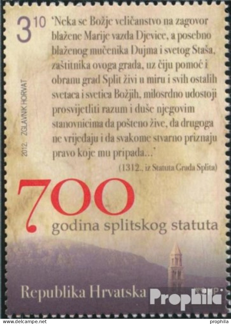 Kroatien 1032 (kompl.Ausg.) Postfrisch 2012 Autonomie Für Split - Croacia