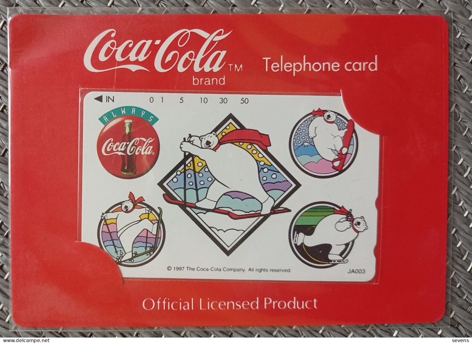 110-016 Coca Cola Official Licensed Limited Issues,JA003  Coca Cola Bear,mint In Folder - Japón