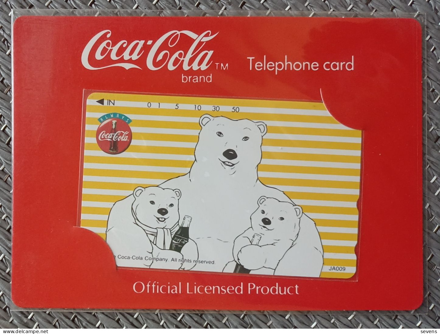 110-016 Coca Cola Official Licensed Limited Issues,JA009  Coca Cola Bear,mint In Folder - Japan