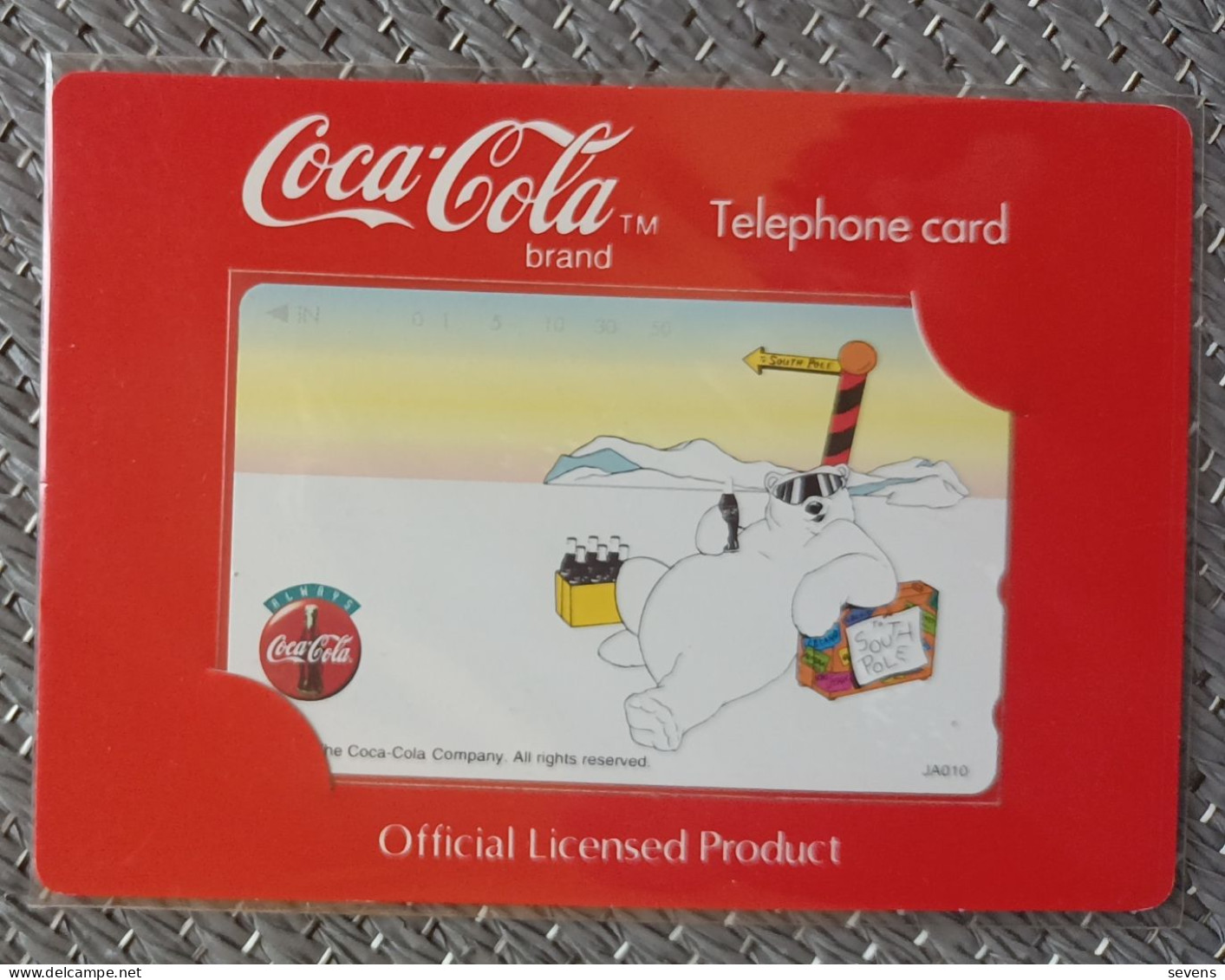 110-016 Coca Cola Official Licensed Limited Issues,JA010  Coca Cola Bear,mint In Folder - Japón