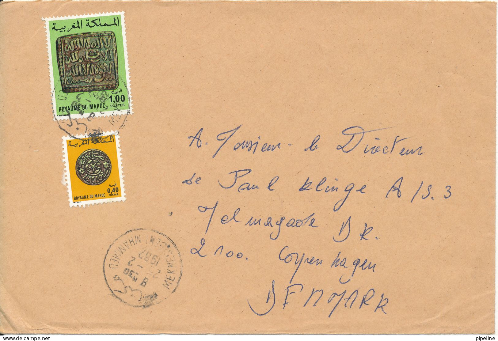 Morocco Cover Sent To Denmark 25-2-1982 - Marokko (1956-...)