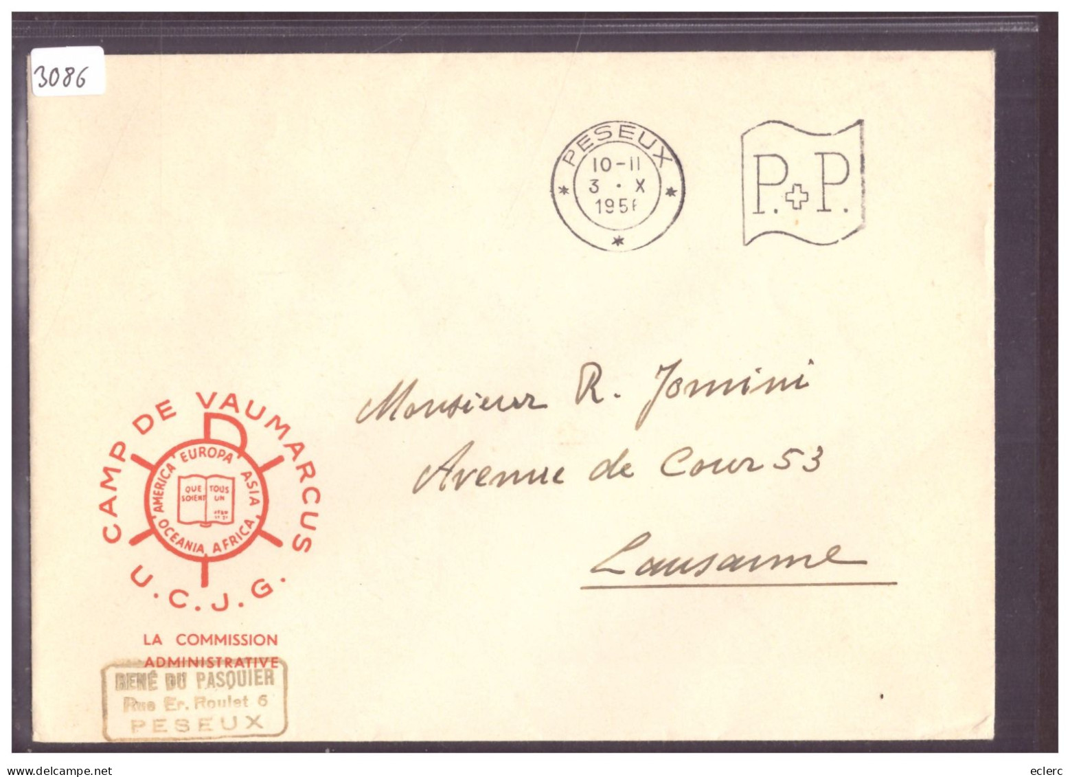 CAMP SCOUT DE VAUMARCUS - SCOUTISME - Postmark Collection