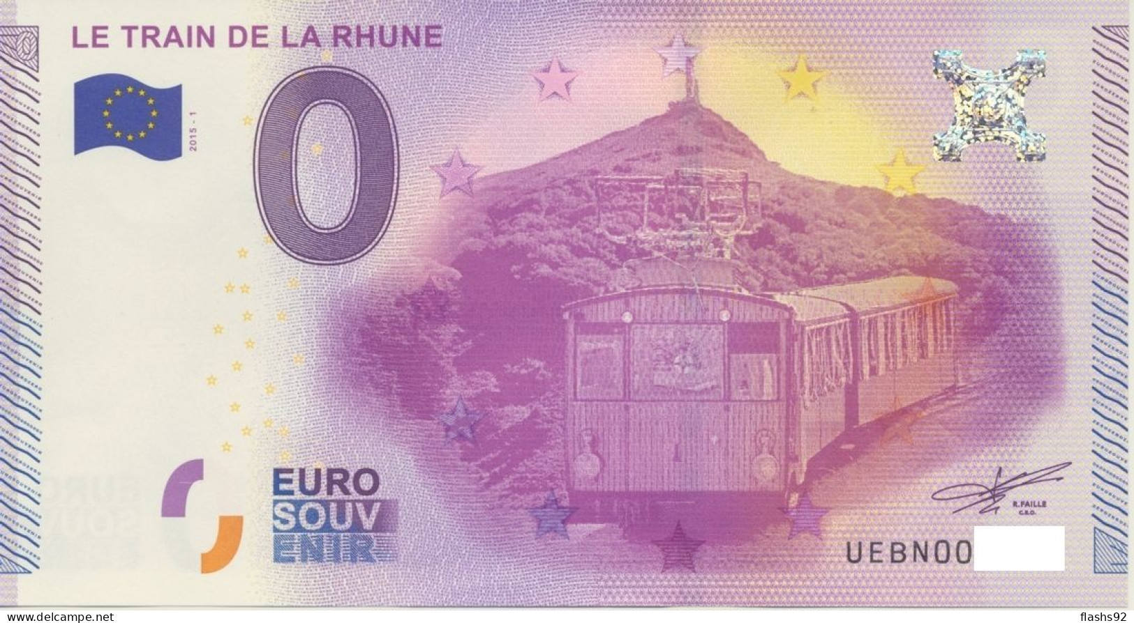 Vends Billet Souvenir Touristique 0€ Train De La Rhune 2015-1 UEBN - Altri & Non Classificati