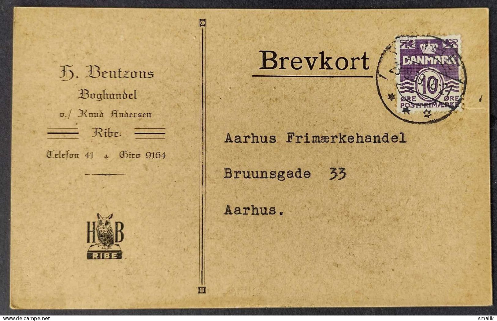 DANMARK DENMARK Postal History POST CARD Brevkort Used 28.8.1939 - Covers & Documents