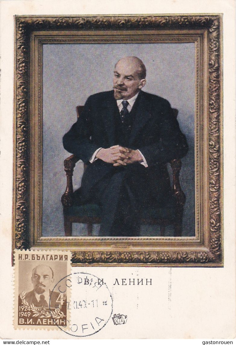 Carte Maximum Bulgarie 1949 Lénine Lenin - FDC