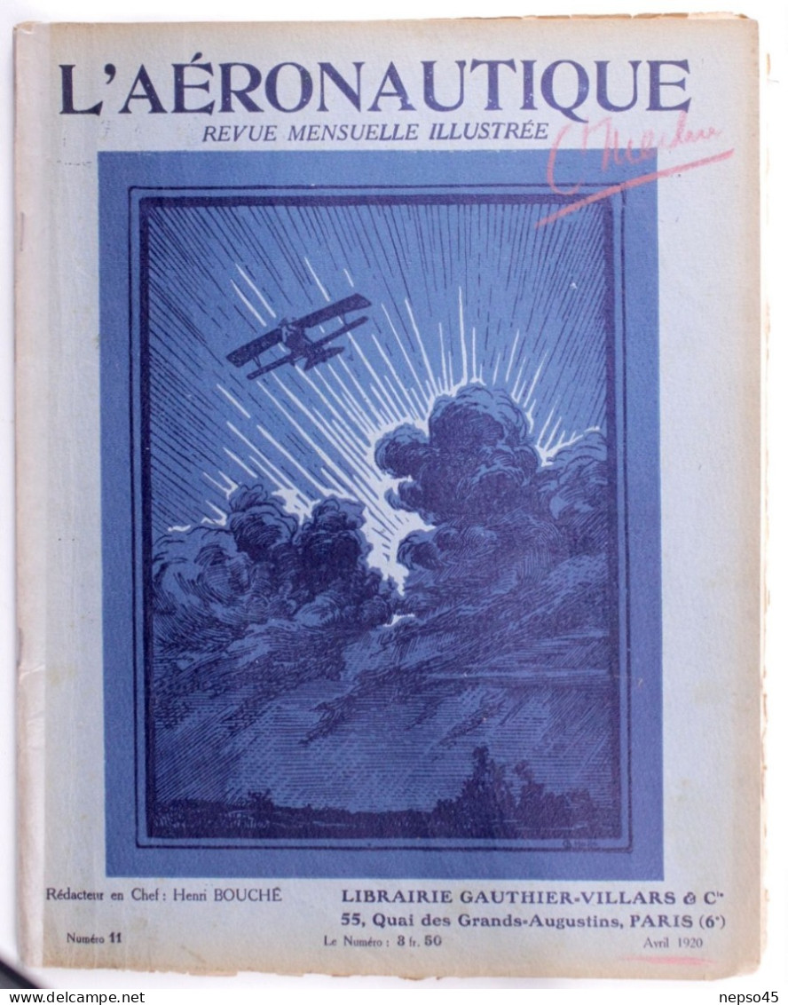 L'Aéronautique Revue Illustrée.Avril 1920.Aviation.avions Fokker.essais Aérodynamiques. - Französisch
