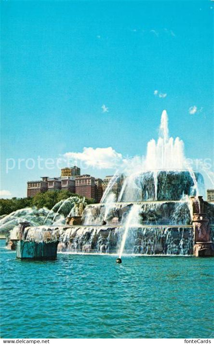 73130805 Chicago_Illinois Conrad Hilton Hotel Buckingham Fountain Lake Michigan - Other & Unclassified