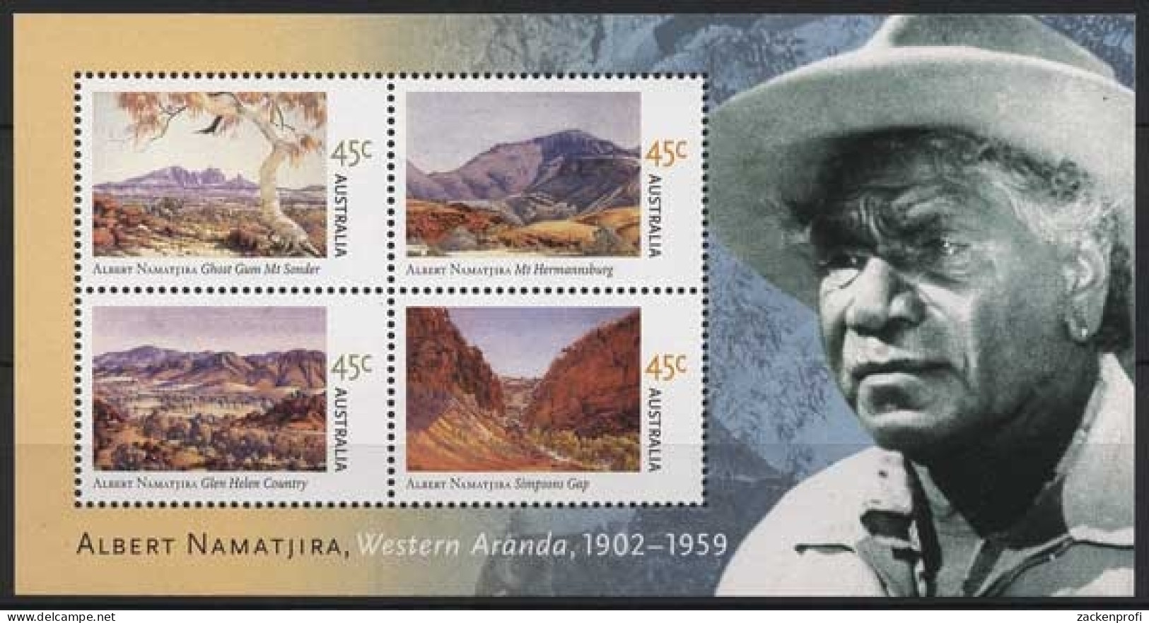 Australien 2002 Gemälde Von Albert Namatirja Block 45 Postfrisch (C24131) - Blocks & Kleinbögen