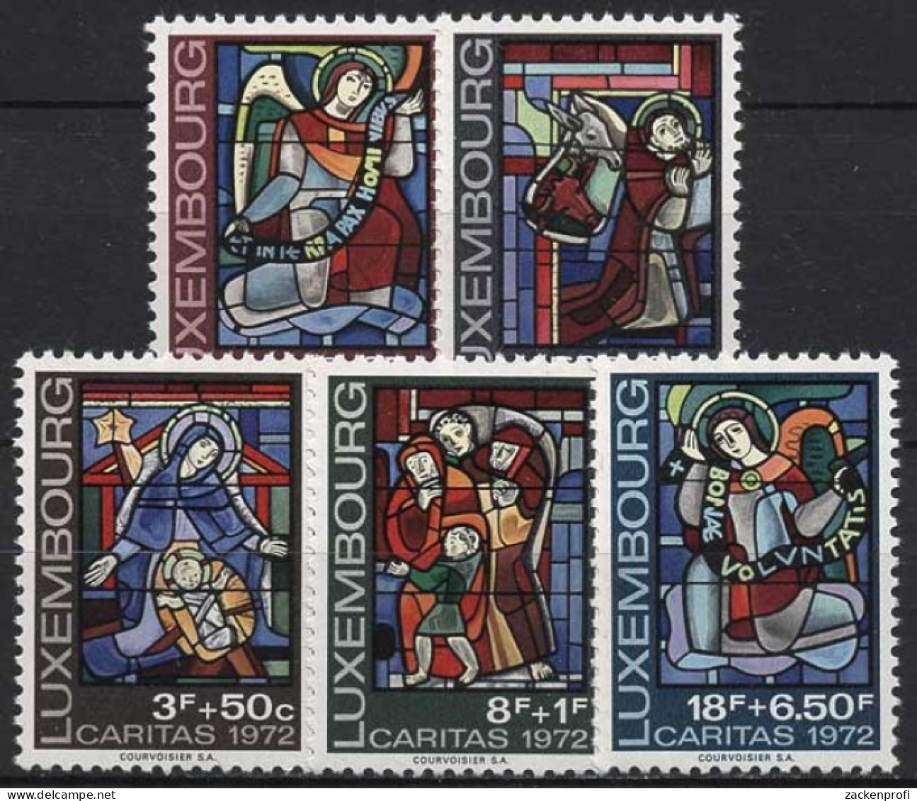 Luxemburg 1972 Caritas Kathedrale Glasmalerei 853/57 Postfrisch - Unused Stamps