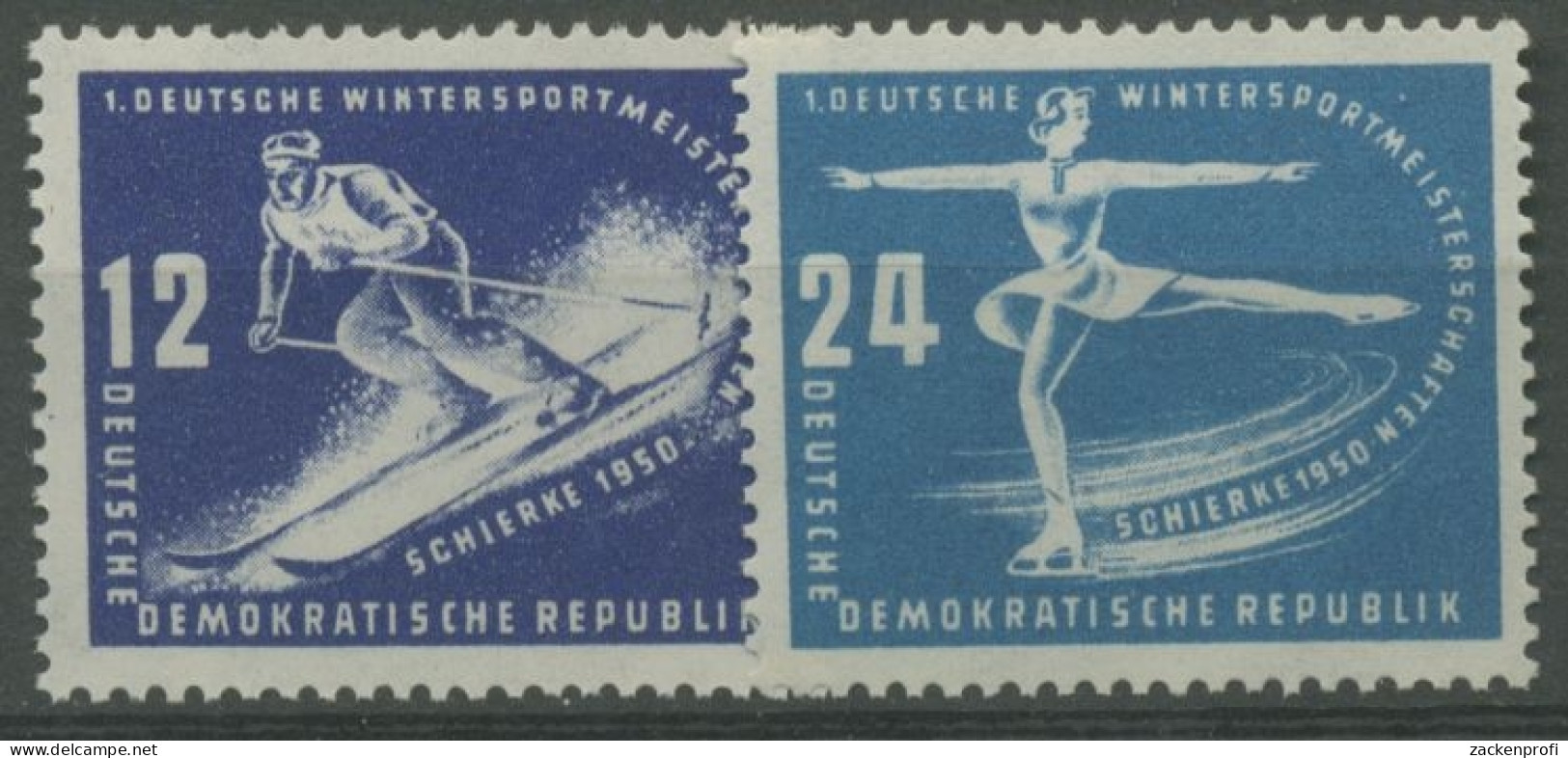 DDR 1950 1. Wintersportmeisterschaften Der DDR 246/47 Postfrisch - Ungebraucht