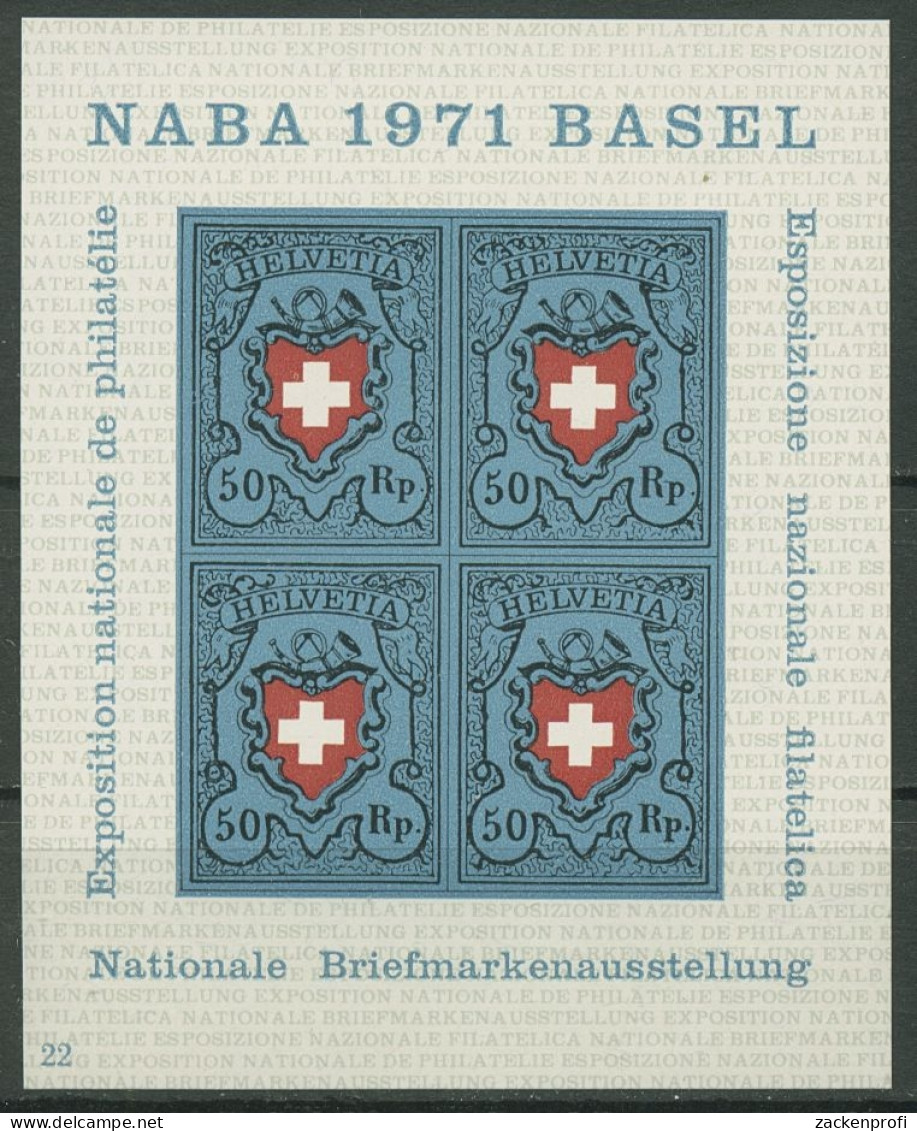 Schweiz 1971 NABA Rayon I-Marke Nachbildung Block 21 Postfrisch (C96277) - Blokken