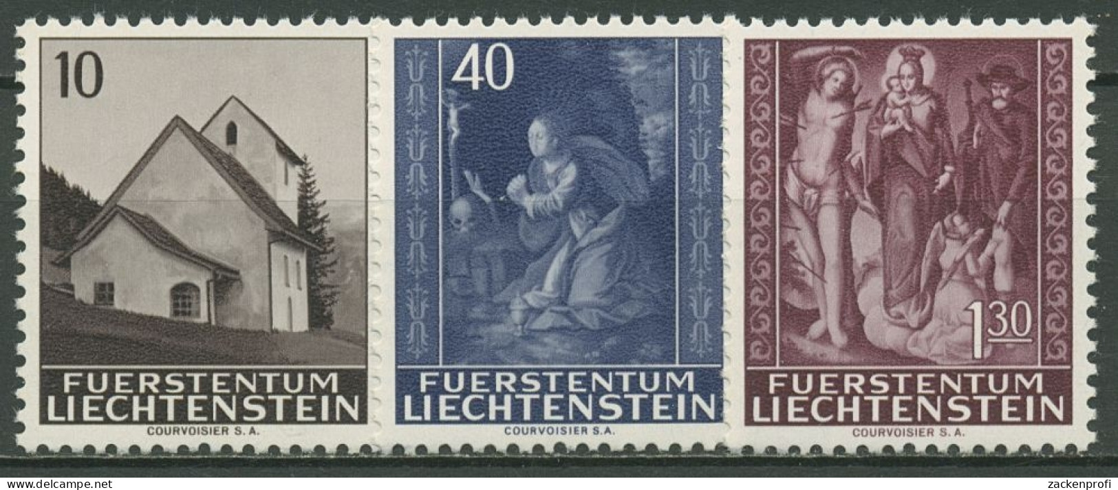 Liechtenstein 1964 Weihnachten Kirchenmotive 445/47 Postfrisch - Ungebraucht