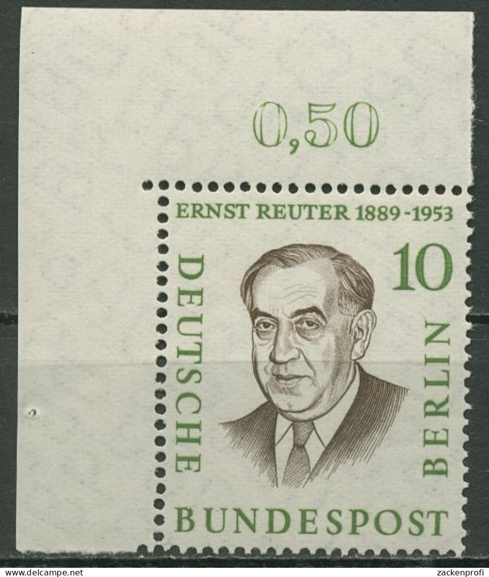 Berlin 1957 Ernst Reuter 165 Ecke 1 Oben Links, Nicht Durchgezähnt Postfrisch - Ungebraucht