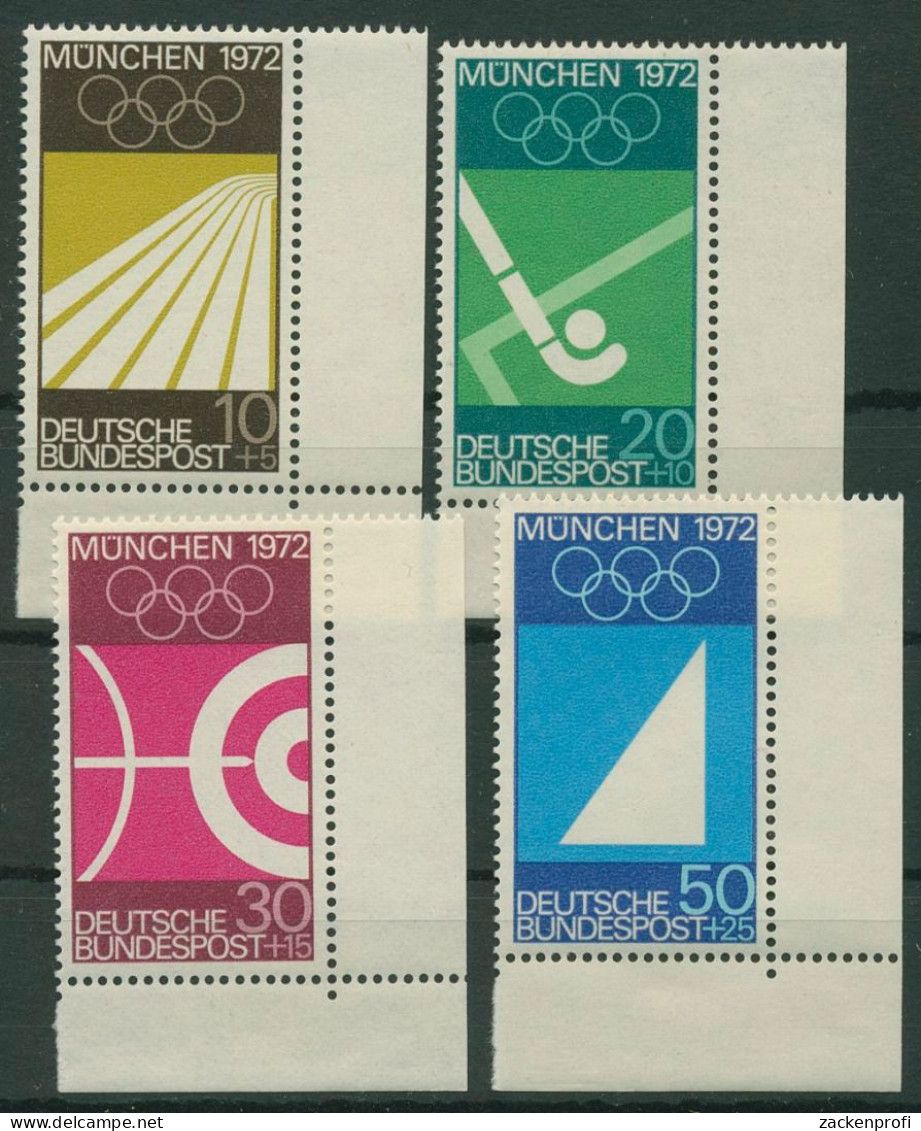 Bund 1969 Olympiade 1972 München 587/90 Ecke 4 Unten Rechts Postfrisch (E810) - Neufs