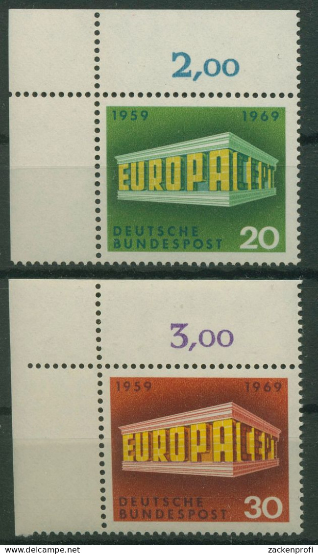 Bund 1969 Europa CEPT 583/84 Ecke 1 Oben Links Postfrisch (E815) - Ungebraucht