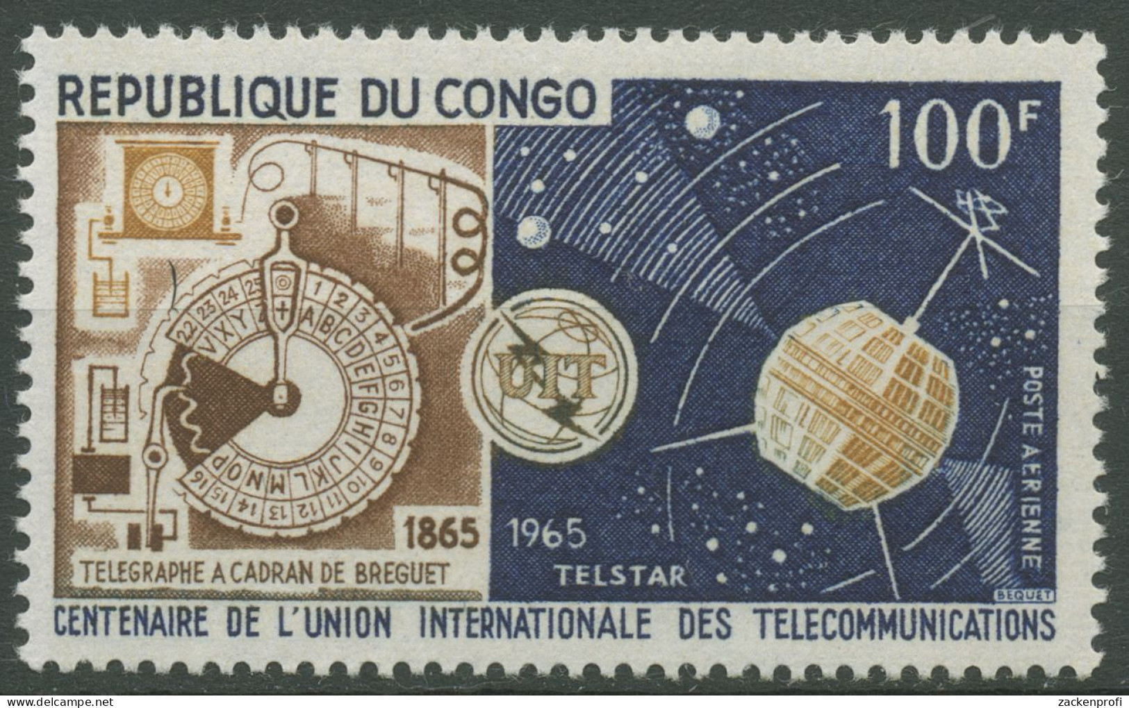 Kongo (Brazzaville) 1965 Fernmeldeunion ITU Satellit 67 Postfrisch - Ungebraucht