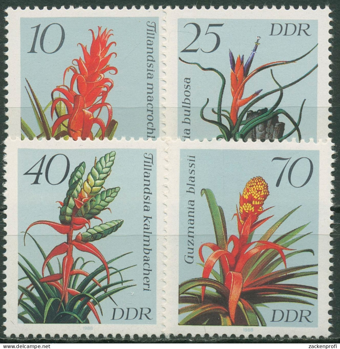 DDR 1988 Pflanzen Bromelien 3149/52 Postfrisch - Neufs
