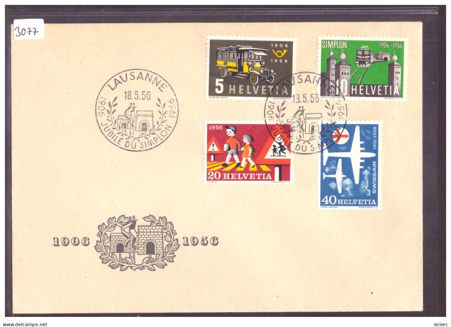 LAUSANNE - JUBILE DU SIMPLON 1958 - Postmark Collection